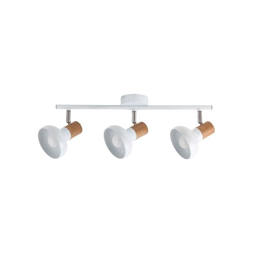 3-spot lamp Spot E14 White wood HOLLY