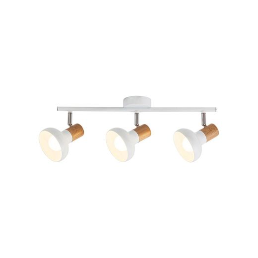 Spot E14 3-flammige Lampe Weißes Holz HOLLY