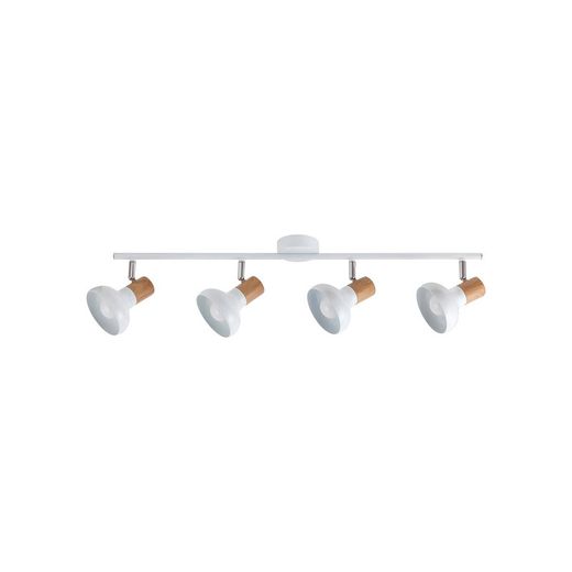 Spot E14 4-flammige Lampe Weißes Holz HOLLY