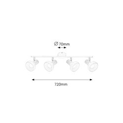 Lampe Spot E14 4 ampoules Bois blanc HOLLY