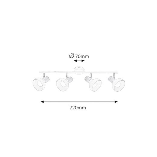 Lampe Spot E14 4 ampoules Bois blanc HOLLY