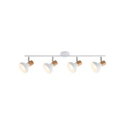 Lampe Spot E14 4 ampoules Bois blanc HOLLY