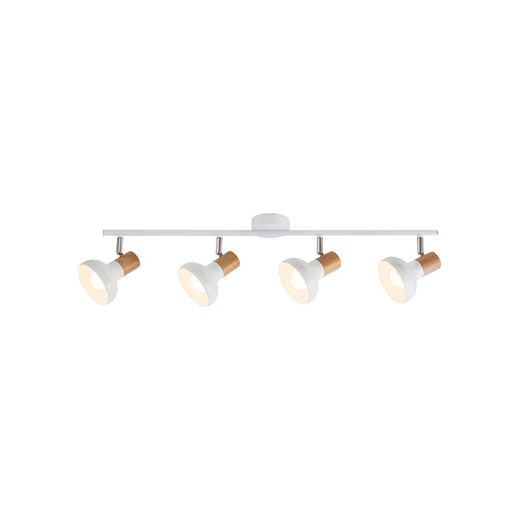 Lampe Spot E14 4 ampoules Bois blanc HOLLY