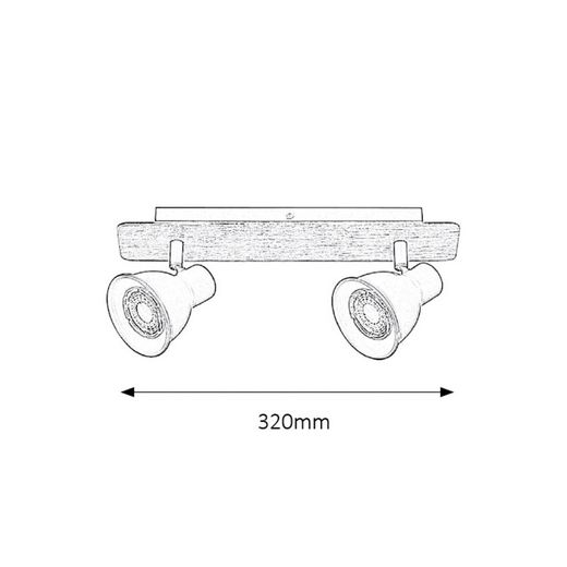 Lampe Spot à 2 Lampes GU10 Bois Noir MAC