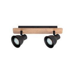 Lampe Spot à 2 Lampes GU10 Bois Noir MAC