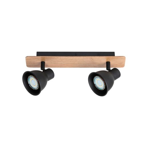Lampe Spot à 2 Lampes GU10 Bois Noir MAC