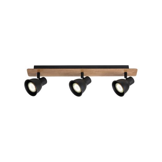 Lampe Spot GU10 Bois Noir 3 Lampes MAC