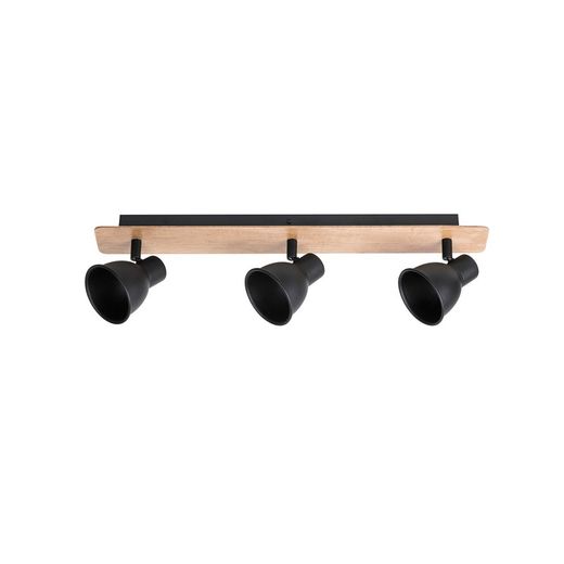 Lampe Spot GU10 Bois Noir 3 Lampes MAC