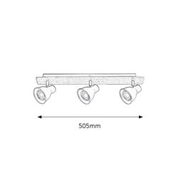 Lampe Spot GU10 Bois Noir 3 Lampes MAC