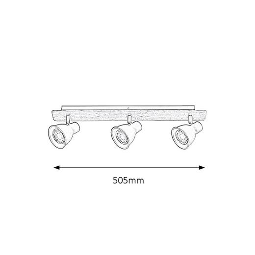 Lampe Spot GU10 Bois Noir 3 Lampes MAC
