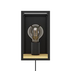 Libertad zwarte houten wandlamp