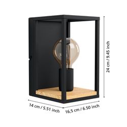 Libertad zwarte houten wandlamp