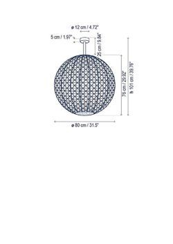 NANS SPHERE PF/80 OUTDOOR - DECKENLEUCHTE - DIMMBAR TRIAC - GRAPHITBRAUN