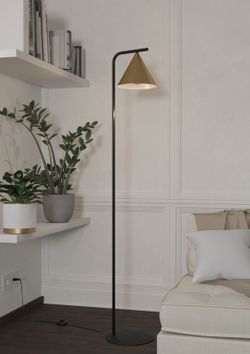 Candeeiro de pé Noses Black-Satin Gold