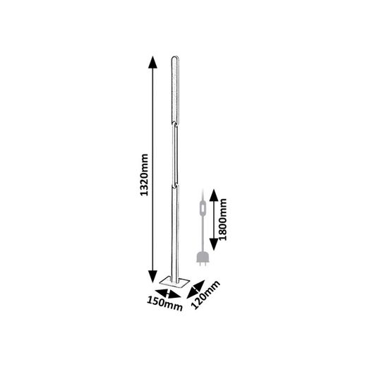 Schwarze LED-Stehlampe Sindri