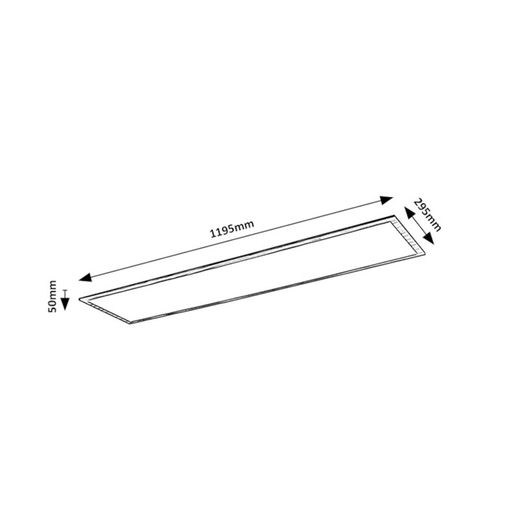 Luminária de teto retangular 60x30 40W Almond