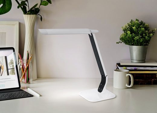 Candeeiro de mesa branco Sellano