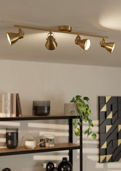 Seras Satin Gold 4-bulb lamp