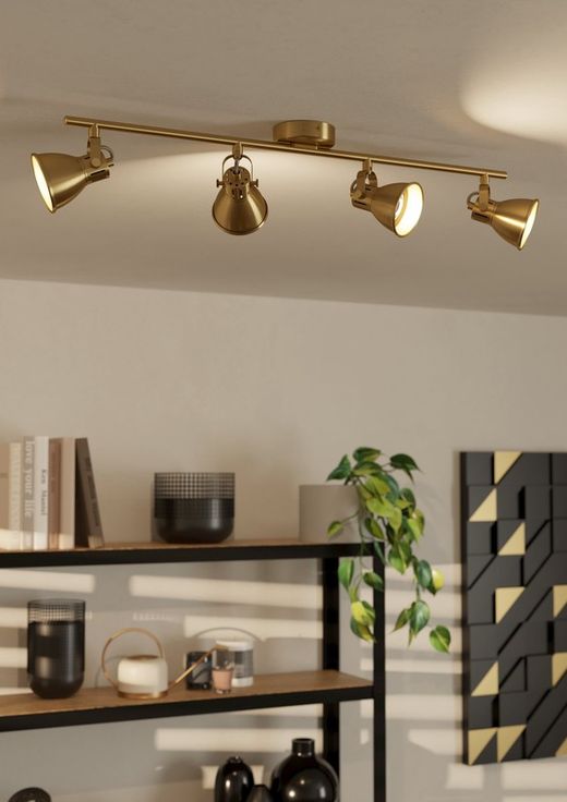 Seras Satin Gold 4-bulb lamp
