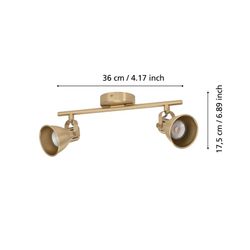 Seras Satin Gold 2-lamps lamp