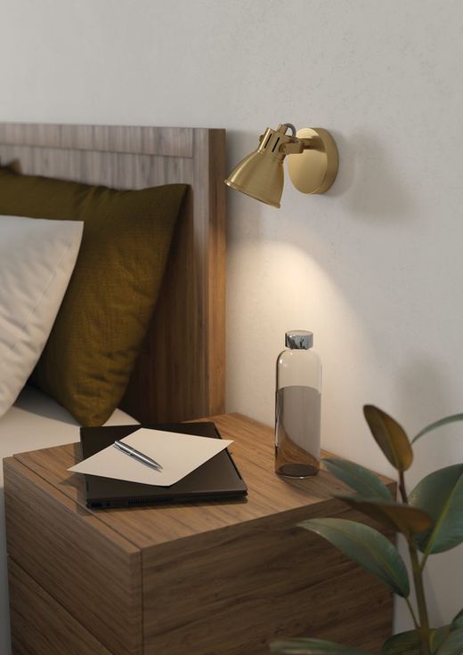 Seras 1-bulb lamp Satin Gold