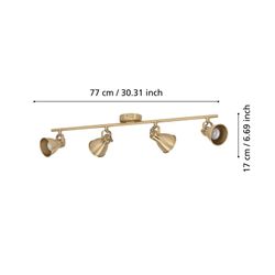 Seras Satin Gold 4-bulb lamp