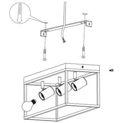 Zwarte Silentina 3-lichts plafondlamp