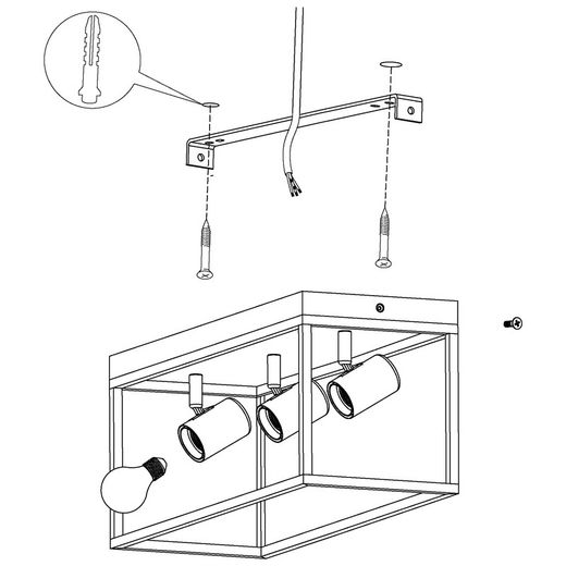 Zwarte Silentina 3-lichts plafondlamp