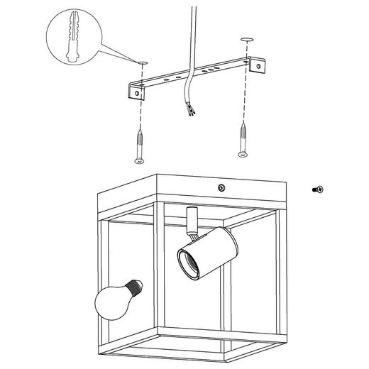 Silentina 1-lichts zwarte plafondlamp
