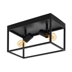 Plafon de techo 2 luces Silentina negro