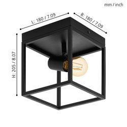 Silentina 1-lichts zwarte plafondlamp