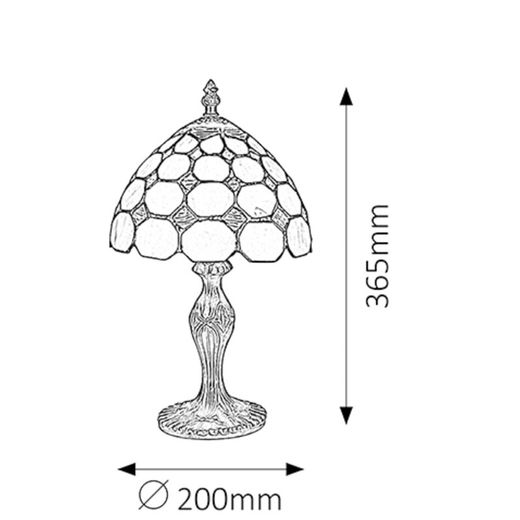 Bronzen/Tiffany tafellamp