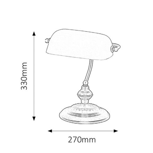1Xe27 Bank Bronzen Tafellamp