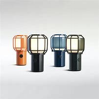 Lampe de table à piles LED Orange Spark
