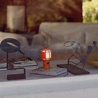 Lampe de table à piles LED Orange Spark