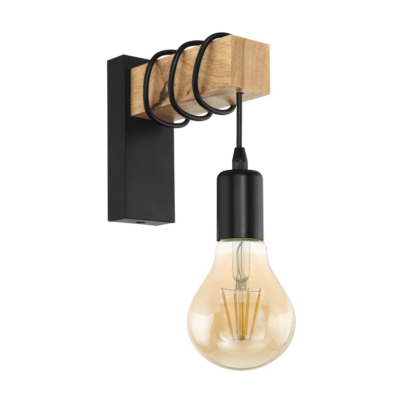 Aplique de pared modelos Townshend vintage madera de Eglo — QUATTROLUCE -  Iluminación y lámparas de diseño