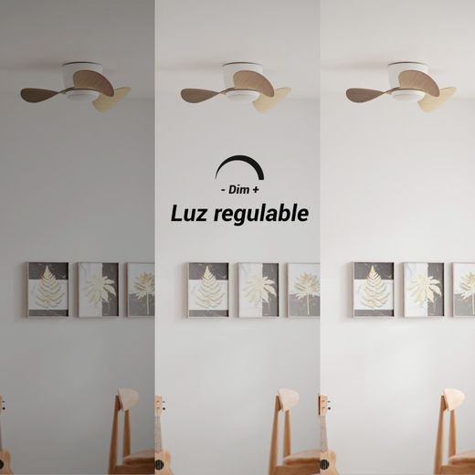 Deckenventilator White and Wood Balance: Kompakt, effizient und stilvoll.