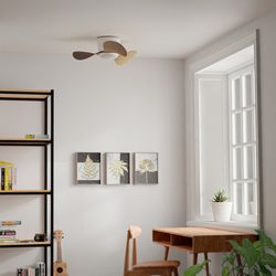 Deckenventilator White and Wood Balance: Kompakt, effizient und stilvoll.