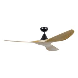 Ventilador de techo Negro-mate con simil madera Portsea