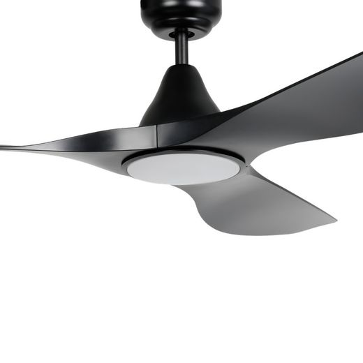 PORTSEA Mattschwarzer Deckenventilator und Licht